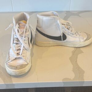 Nike White and Black High-Top Sneakers